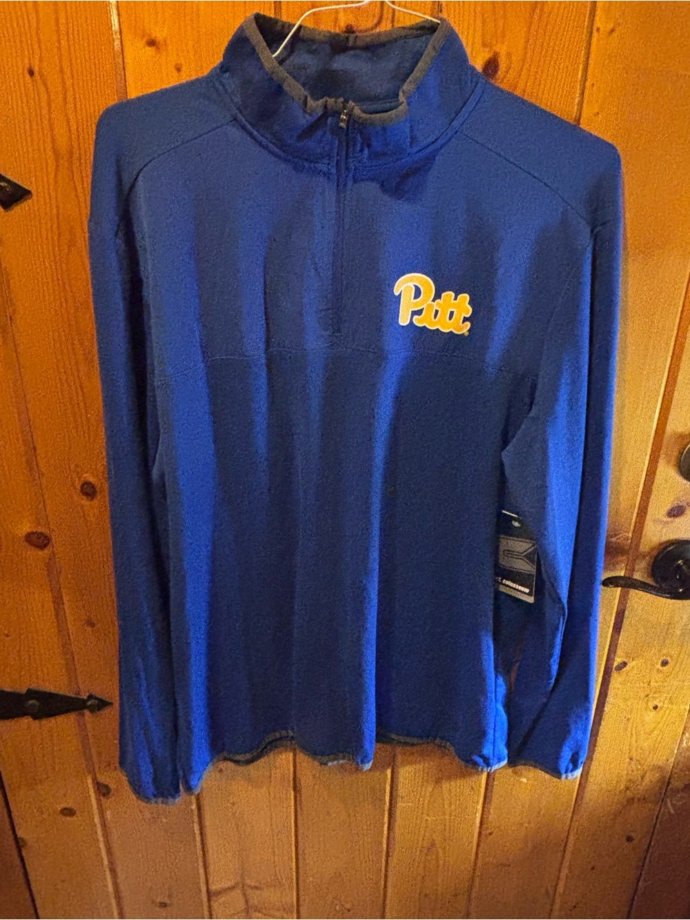 Pitt Panthers Colosseum LS  Blue 1/4 Zip Pullover Jacket Men's L NWT